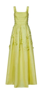Elie Saab Willow Wisp Organza Evening Gown Size 8 – Yellow Maxi Dress