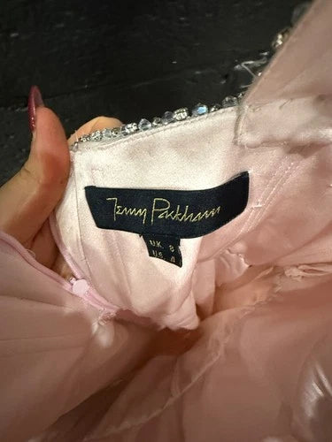 Jenny Packham Cavalla Pink Sequin Bodycon Gown Size 4 – Elegant Maxi Dress