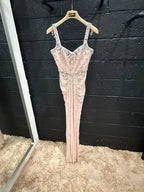 Jenny Packham Cavalla Pink Sequin Bodycon Gown Size 4 – Elegant Maxi Dress