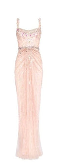 Jenny Packham Cavalla Pink Sequin Bodycon Gown Size 4 – Elegant Maxi Dress