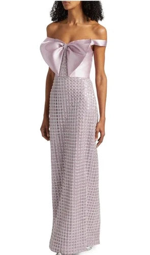 Theia Cynthia Sequin Embellished Gown Size 6 – Purple Bodycon Maxi