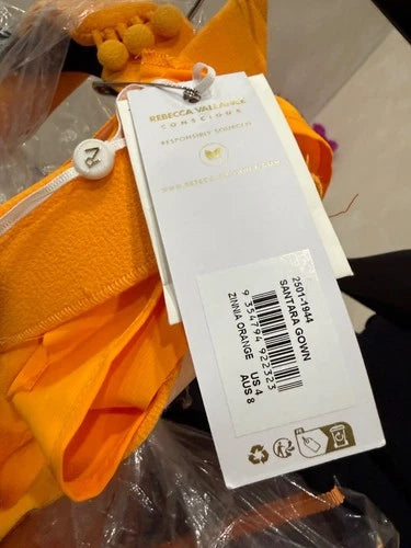 Rebecca Vallance Belted Halterneck Crepe Maxi Dress Size 4 – Zinnia Orange