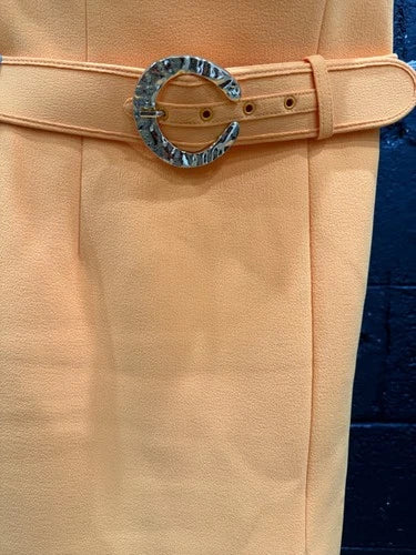 Rebecca Vallance Belted Halterneck Crepe Maxi Dress Size 4 – Zinnia Orange