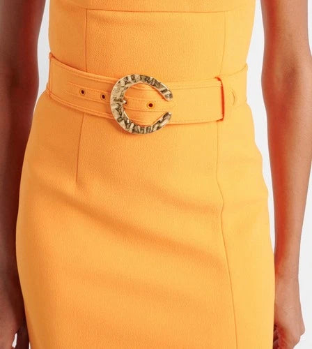 Rebecca Vallance Belted Halterneck Crepe Maxi Dress Size 4 – Zinnia Orange