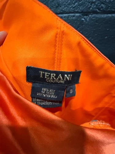 Terani Coral One-Shoulder Fit & Flare Formal Dress Size 8 – Short