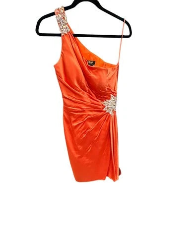 Terani Coral One-Shoulder Fit & Flare Formal Dress Size 8 – Short