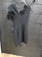 Maticevski Avery Ruffled Crêpe Mini Dress Size 6 – Black Short