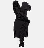 Maticevski Avery Ruffled Crêpe Mini Dress Size 6 – Black Short