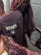 Nookie Australia Micah Maxi Dress Size XS – Brown Metallic Floor-Length