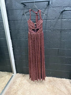 Nookie Australia Micah Maxi Dress Size XS – Brown Metallic Floor-Length