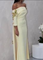 Safiyaa Arabella Harness with Flowing Dress Size 4 – Pale Yellow Maxi