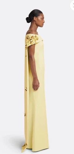 Safiyaa Arabella Harness with Flowing Dress Size 4 – Pale Yellow Maxi