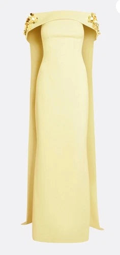 Safiyaa Arabella Harness with Flowing Dress Size 4 – Pale Yellow Maxi