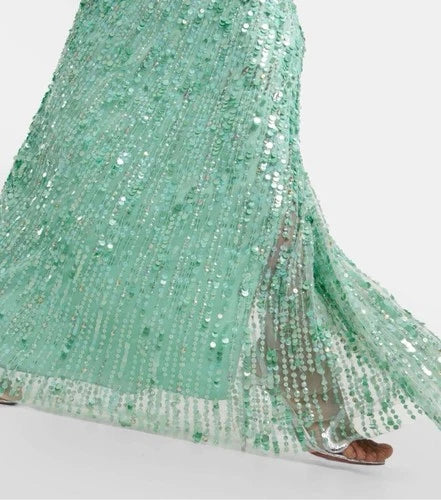 Jenny Packham Gazelle Sequin-Tulle Gown Size 6/8 – Mint Maxi Dress