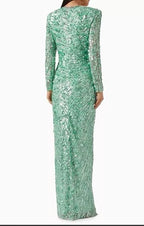Jenny Packham Gazelle Sequin-Tulle Gown Size 6/8 – Mint Maxi Dress
