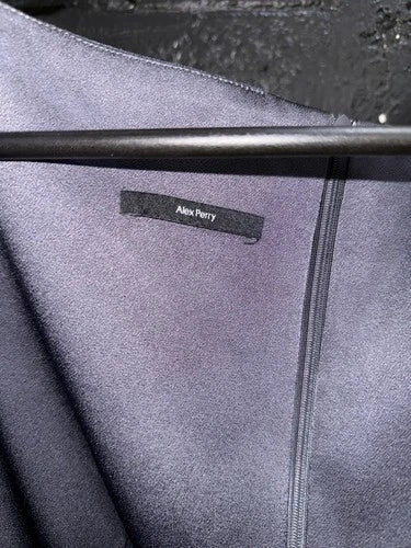 Alex Perry Satin Crepe Corset Column Gown Size 10 – Charcoal Gray Maxi