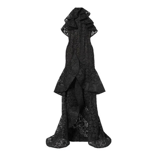 Oscar De La Renta Elegant Black Lace Gown Size 4 – Floor Length