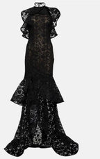 Oscar De La Renta Elegant Black Lace Gown Size 4 – Floor Length