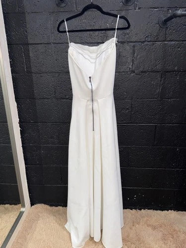 MATICEVSKI Rekindle Strapless Embellished Pleated Crepe Gown Size 4 US – White Midi