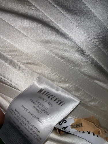 MATICEVSKI Rekindle Strapless Embellished Pleated Crepe Gown Size 4 US – White Midi