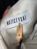 MATICEVSKI Rekindle Strapless Embellished Pleated Crepe Gown Size 4 US – White Midi