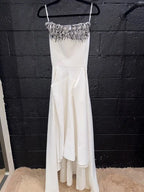MATICEVSKI Rekindle Strapless Embellished Pleated Crepe Gown Size 4 US – White Midi