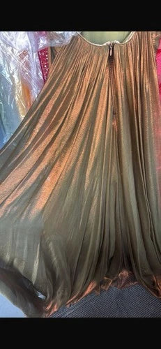 Maria Lucia Hohan Rania Metallic Bronze Silk Dress Size 4 – Long Maxi