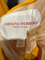 Carolina Herrera Fan Pleat Column Gown Size 10 – Yellow Silk