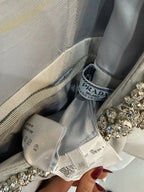 Prada Crystal-Embellished Silver Gray Evening Gown Size 40 – A-Line Maxi