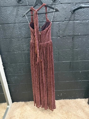 Nookie Australia Micah Maxi Dress Size XS – Metallic Pleated Design