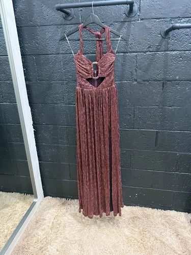 Nookie Australia Micah Maxi Dress Size XS – Metallic Pleated Design