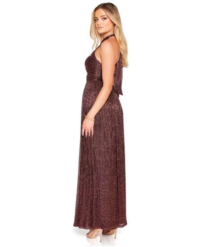Nookie Australia Micah Maxi Dress Size XS – Metallic Pleated Design