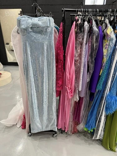 The New Arrivals by Ilkyaz Orel Sisu Strapless Bow Dress Size 36 Sparkling Azure