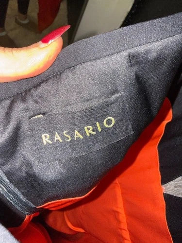 Rasario Sequin Draped Satin Midi Dress Size 38/6 Retails 2296