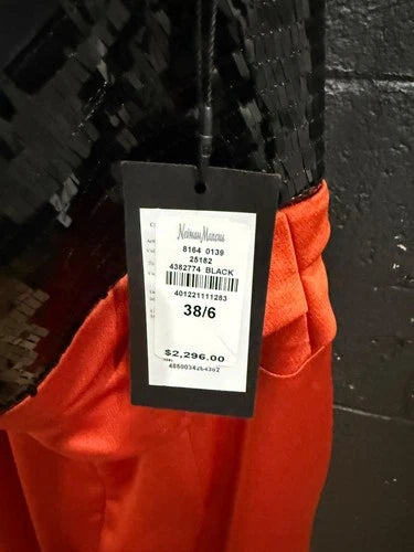 Rasario Sequin Draped Satin Midi Dress Size 38/6 Retails 2296