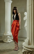 Rasario Sequin Draped Satin Midi Dress Size 38/6 Retails 2296