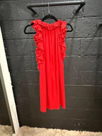 Gucci Red Silk Sleeveless Ruffle Dress Size 44 – Made in Italy