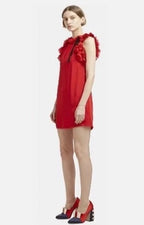 Gucci Red Silk Sleeveless Ruffle Dress Size 44 – Made in Italy