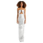 Rick Owens Prong Metallic Denim Strapless Gown – As Seen on Kim Kardashian, Size 6