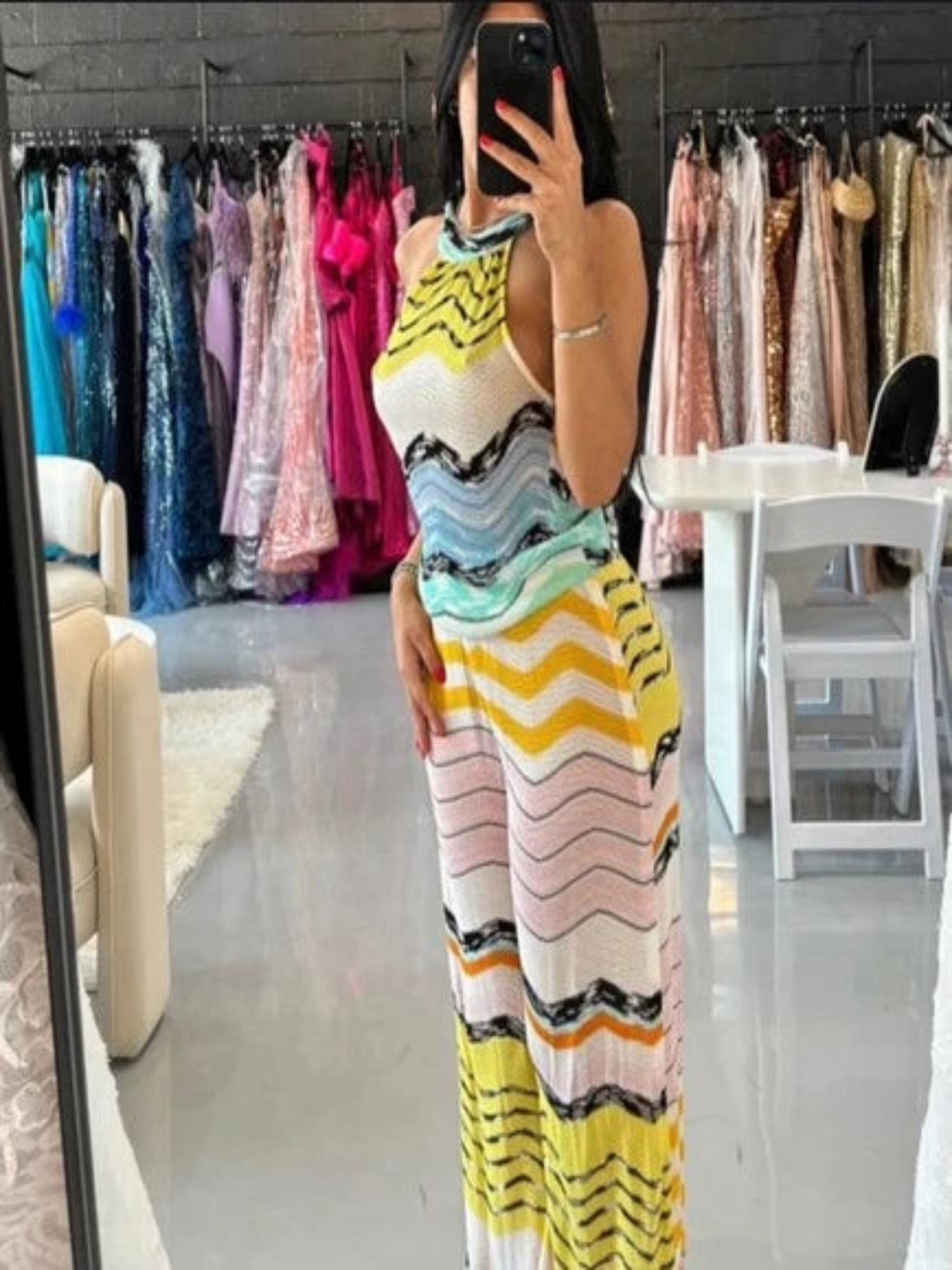 Missoni Mare Multicolor Zig-Zag Jumpsuit Size 4 – Loose Fit Wide Leg