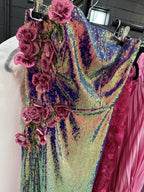 Monique Lhuillier Sequin Dress Size 2/4 – Pink A-Line Gown