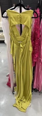 J. Mendel Paris Vibrant Yellow & Subtle Gray Dress – Size 8