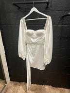 BRONX AND BANCO Lana Bridal Mini Dress in White Size S – Elegant Statement Style
