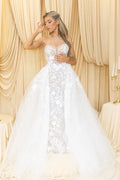 Berta Bridal Dress Size 4 With Overskirt and Detachable Skirt - Couture Wedding Elegance
