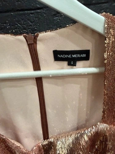 Nadine Merabi Miley Sequins Mini Feather Dress Size S – Glamorous Party Style