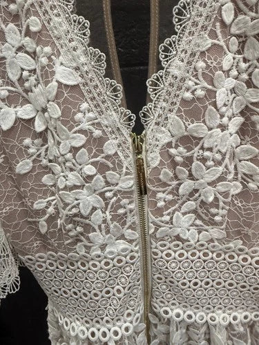 Bronx and Banco Megan Lace Minidress Size S – Elegant White Floral Lace