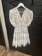 Bronx and Banco Megan Lace Minidress Size S – Elegant White Floral Lace