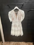 Bronx and Banco Megan Lace Minidress Size S – Elegant White Floral Lace
