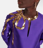 Valentino Garavani Sequin Bow Silk Duchesse Mini Shift Dress Size 2 – Iconic Couture Elegance