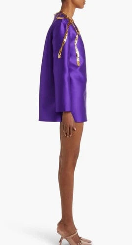 Valentino Garavani Sequin Bow Silk Duchesse Mini Shift Dress Size 2 – Iconic Couture Elegance